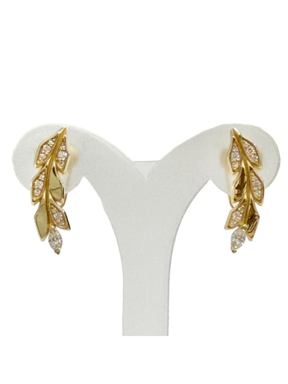 Tiffany & Co Victoria Vine Diamond Earrings Total Yellow Gold